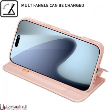 Dux Ducis Skin Pro dirbtinės odos dėklas - rausvas (Apple Iphone 17 Pro/Iphone 18 Pro) Dux Ducis Skin Pro dirbtinės odos dėklas - rausvas (Apple Iphone 17 Pro/Iphone 18 Pro)